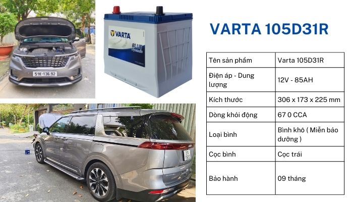 ắc quy varta 105d31r