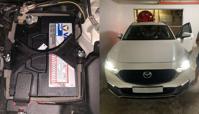 Thay ắc quy Varta Q85 cho Mazda CX-30 tại nhà